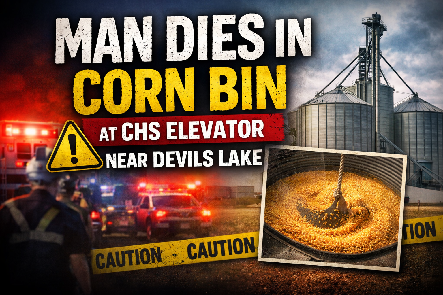 Devils Lake: Man Dies in Corn Bin at CHS
