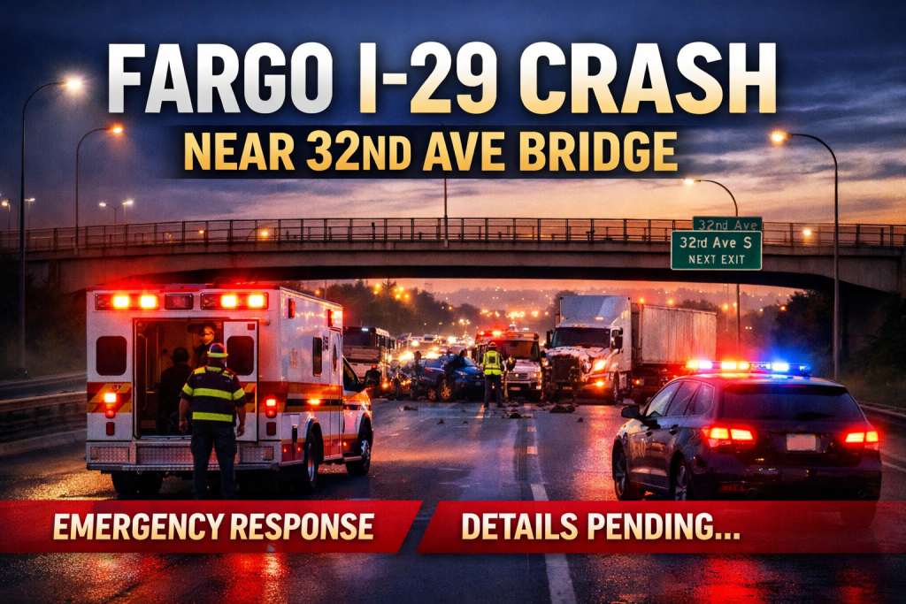 Fargo I-29 Crash Near 32nd Ave Bridge
