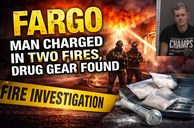 Fargo: Man Charged in Two Fires, Drug Gear Found