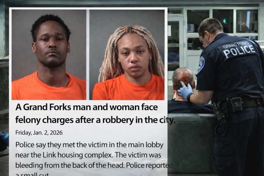 Grand Forks: Two Charged in Pistol-Whip Robbery
