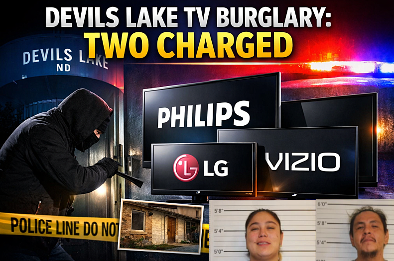 Devils Lake TV Burglary: Two Charged