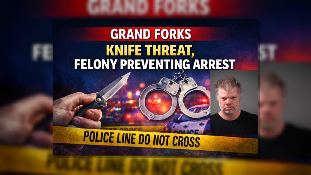 Grand Forks: Knife Threat, Felony Preventing Arrest