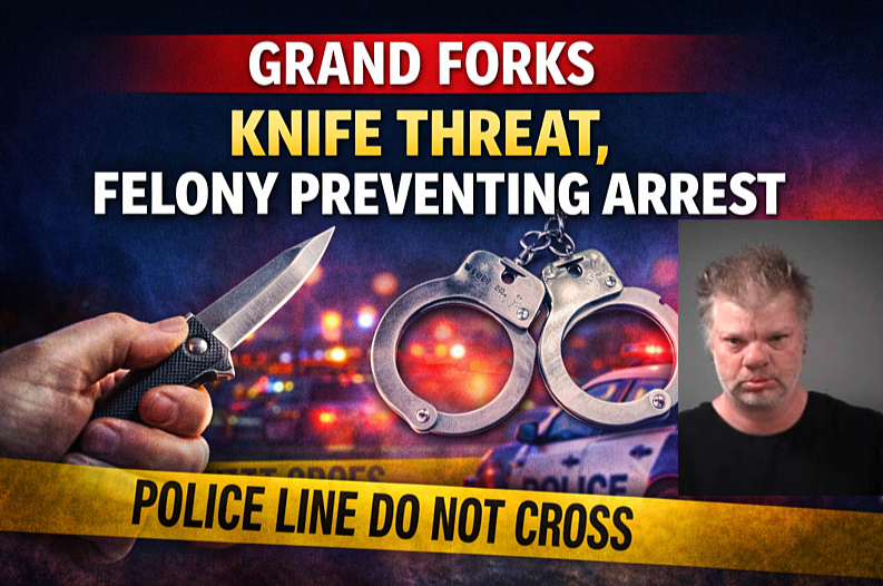 Grand Forks: Knife Threat, Felony Preventing Arrest