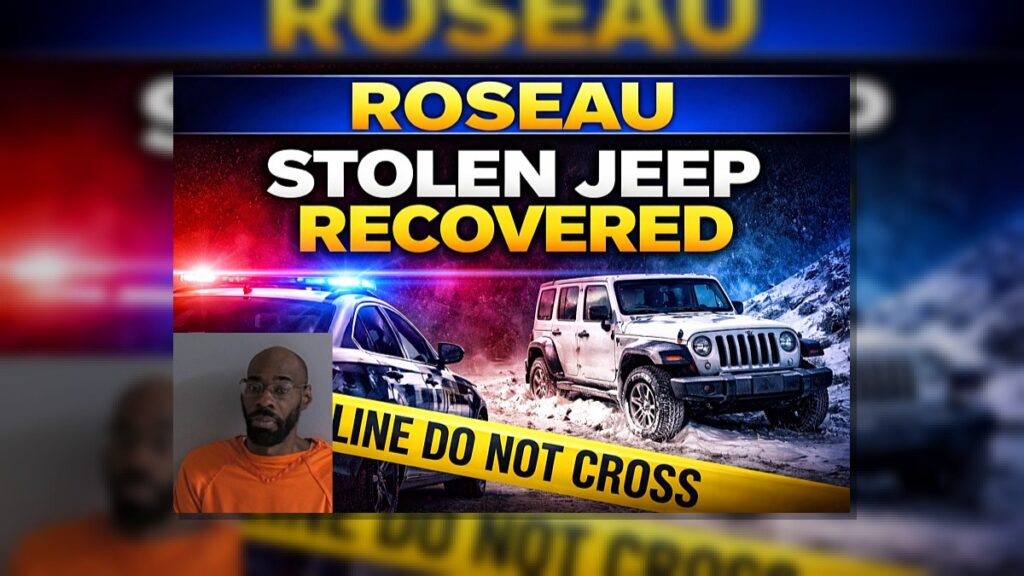 Roseau: Stolen Jeep From Crookston Recovered