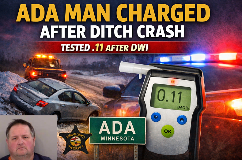 Ada Man Charged After Ditch Crash, Breath Test .11