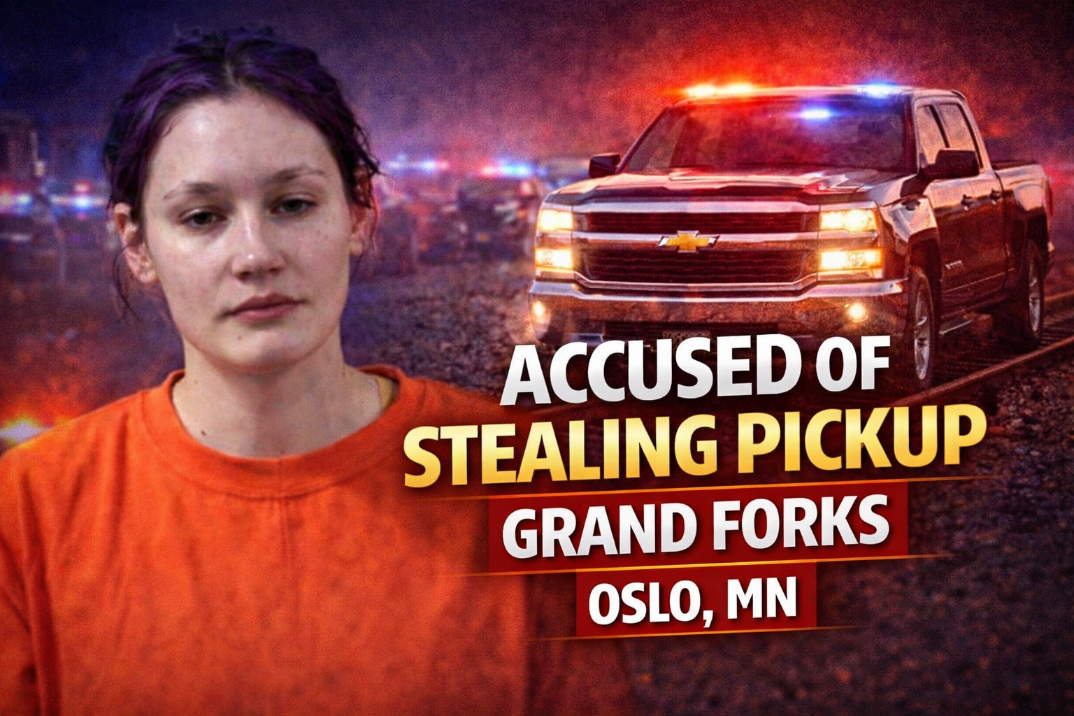 Grand Forks: Oslo Woman Accused of Stealing Pickup