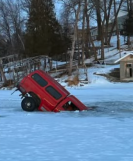 Munson Township Truck Breaks Through Horseshoe Lake Ice
