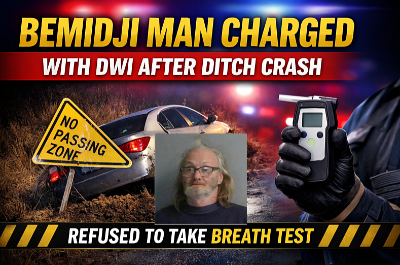 Bemidji Man Charged With DWI After Crashing Into Ditch