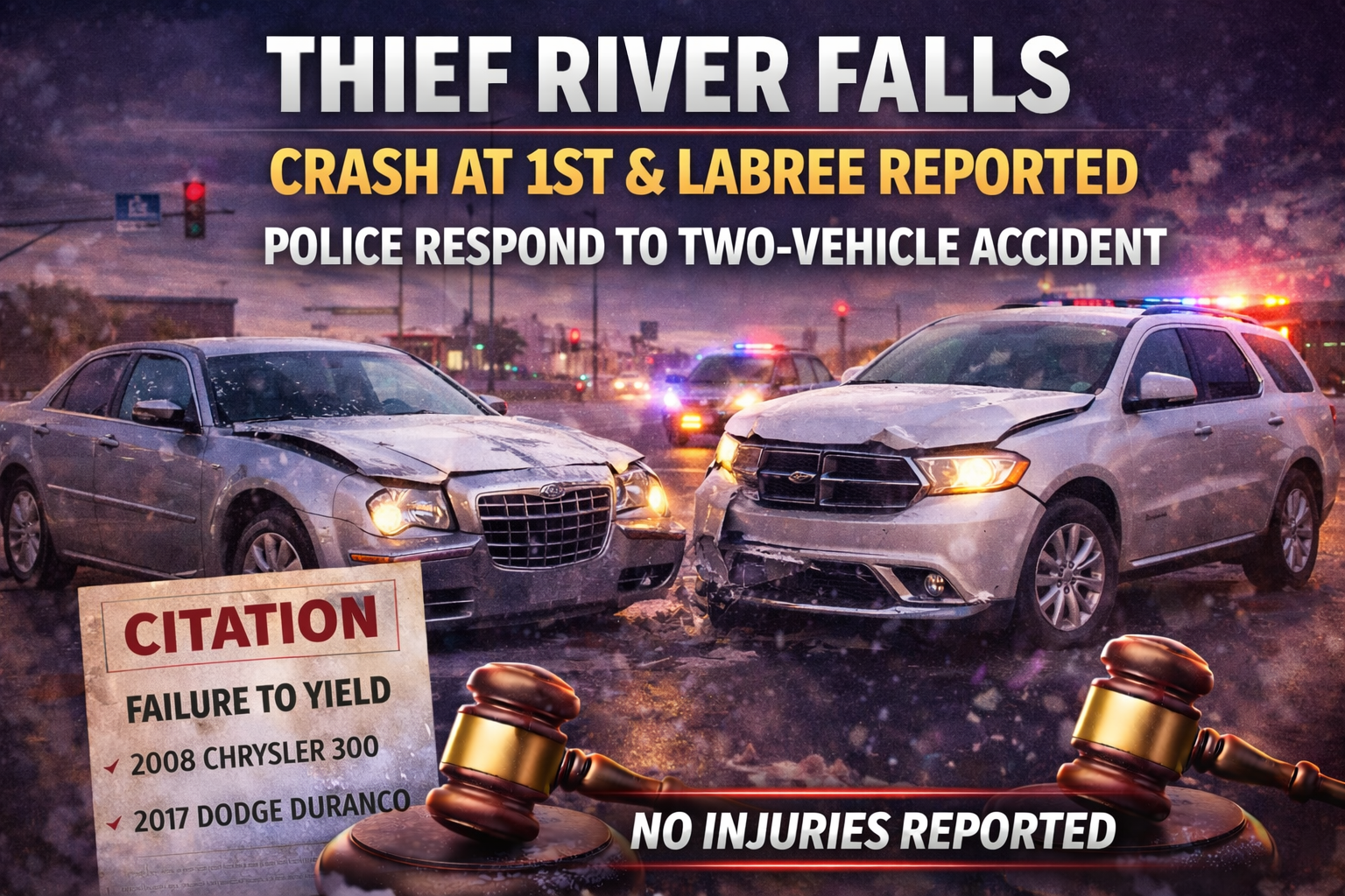 Thief River Falls: Crash at 1st & LaBree Reported