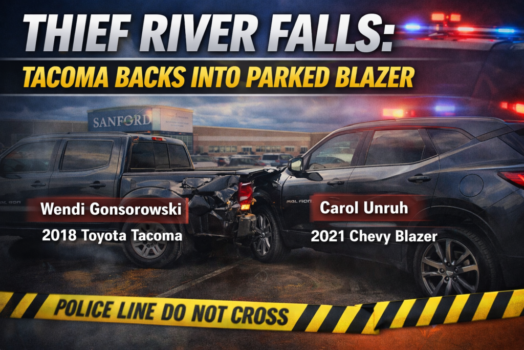 Thief River Falls: Tacoma Backs Into Parked Blazer