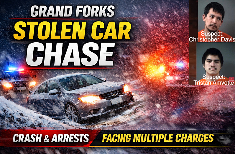 Grand Forks: Stolen Car Chase Ends in Ditch