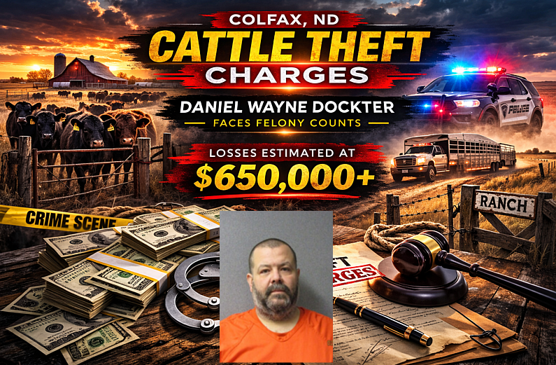 Colfax Man Charged in $650K Cattle Theft Case