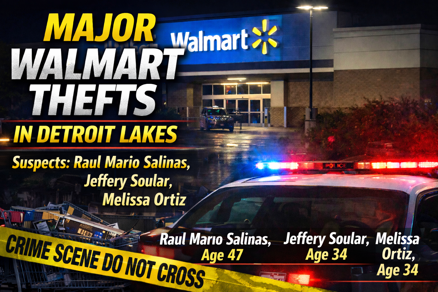 Detroit Lakes Walmart theft: 3 Fargo-area charged