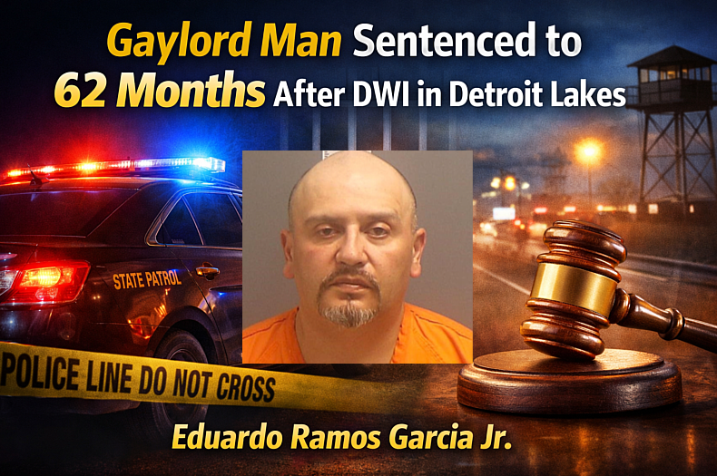 Detroit Lakes: Gaylord Man Gets 62 Months for DWI