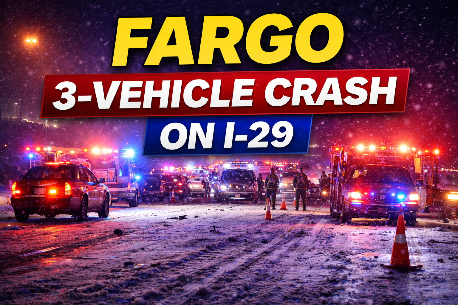 Fargo: 3-Vehicle Crash Reported on I-29 Monday Night