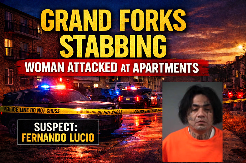 Grand Forks stabbing: man arrested at apartments