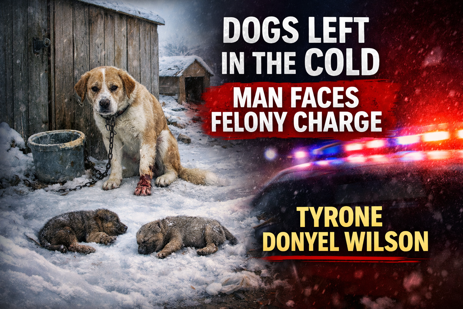 Hankinson ND: Dogs in Cold, Man Faces Felony