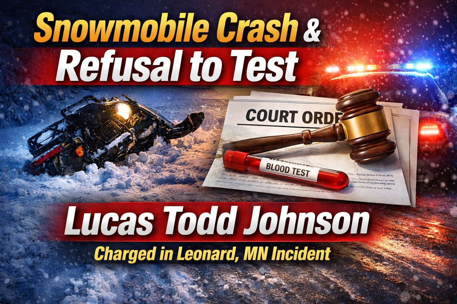 Leonard: Snowmobiler Refuses Test After Tip-Over