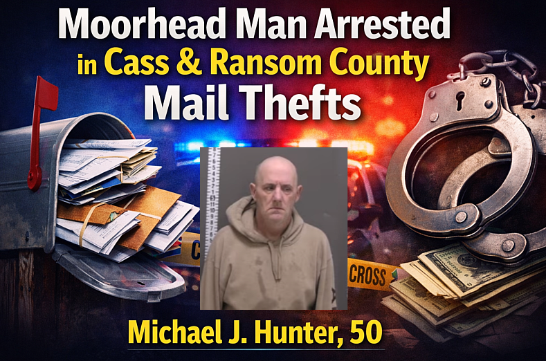Moorhead Man Arrested in Cass, Ransom Mail Thefts