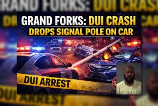 Grand Forks: DUI Crash Drops Signal Pole on Car
