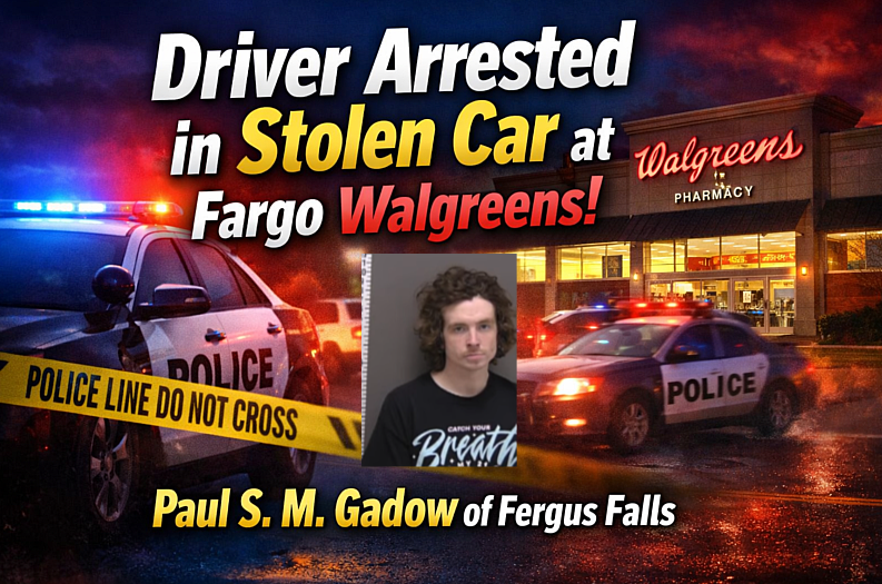 Fargo: Driver Arrested in Stolen Car at Walgreens