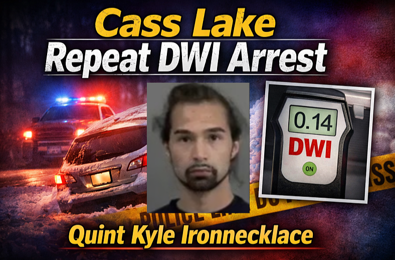 Cass Lake: Repeat DWI Charge After Snowbank Crash
