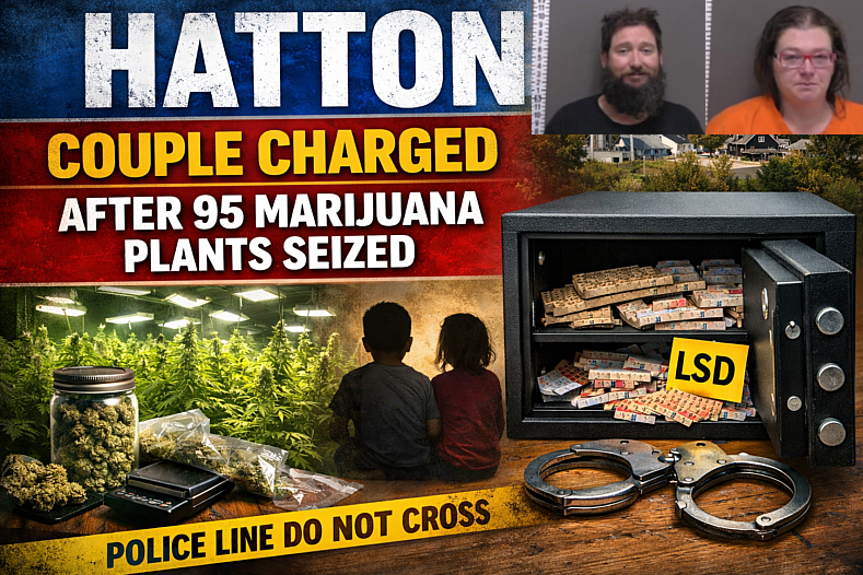 Hatton: Couple Charged After 95 Marijuana Plants Found