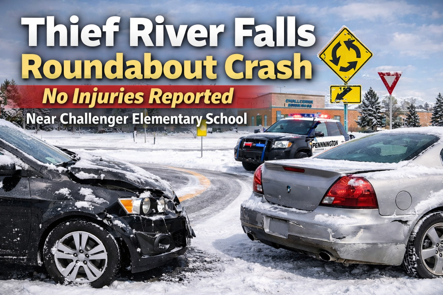 Thief River Falls Roundabout Crash: No Injuries