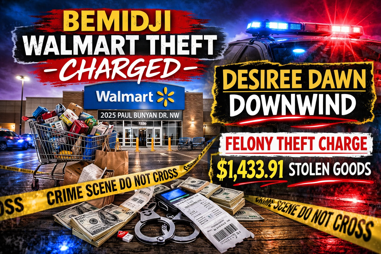 Bemidji: Woman Charged in $1,433 Walmart Theft