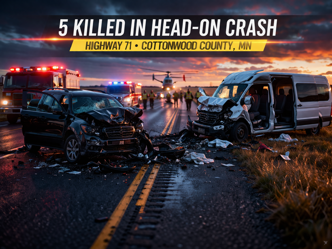 Cottonwood County Crash Kills 5 on Highway 71