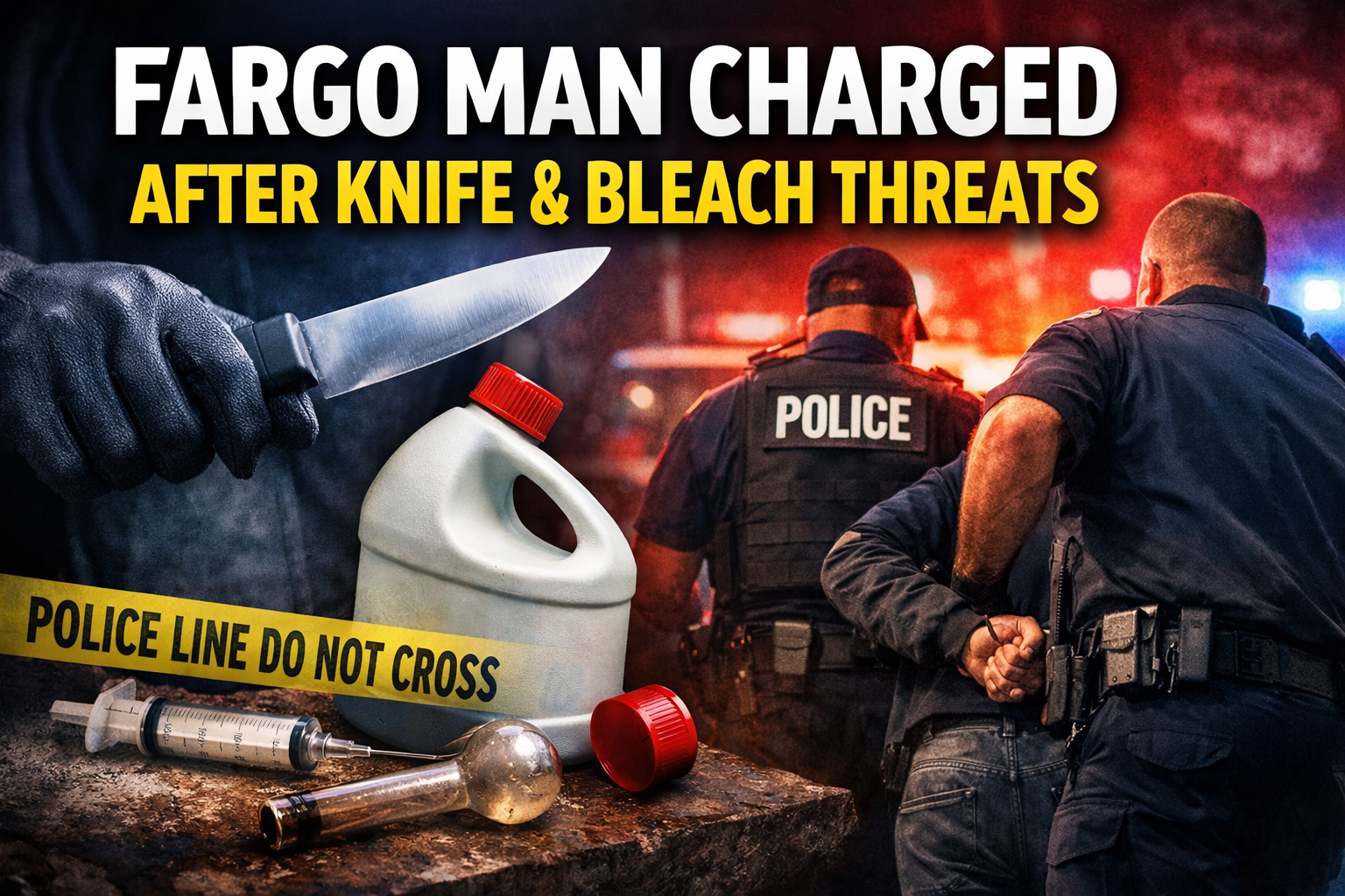 Fargo Man Charged After Knife, Bleach Threats