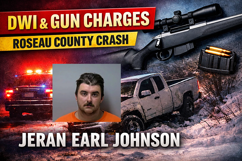 Roseau County: DWI, Rifle Charge After Ditch Crash