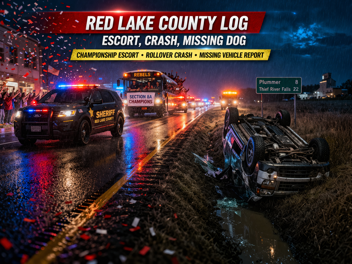 Red Lake County Log: Escort, Crash, Missing Dog