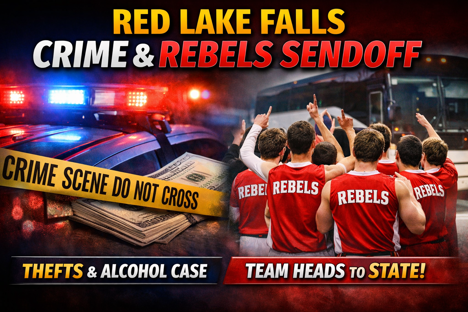 Red Lake Falls Crime Blotter and Rebels Sendoff