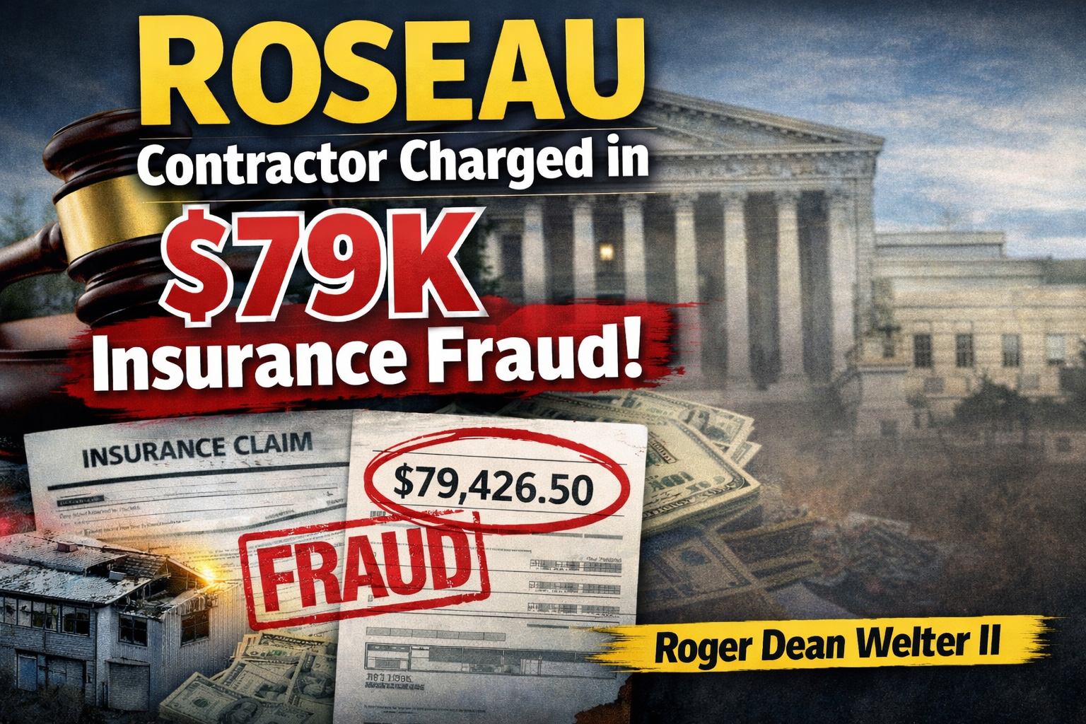 Roseau: Contractor Charged In $79K Insurance Fraud