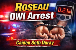 Roseau Man Charged After .21 DWI Test