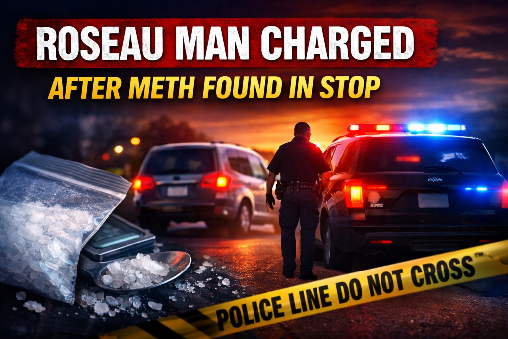 Roseau Man Charged After Meth Found in Stop – TRF News