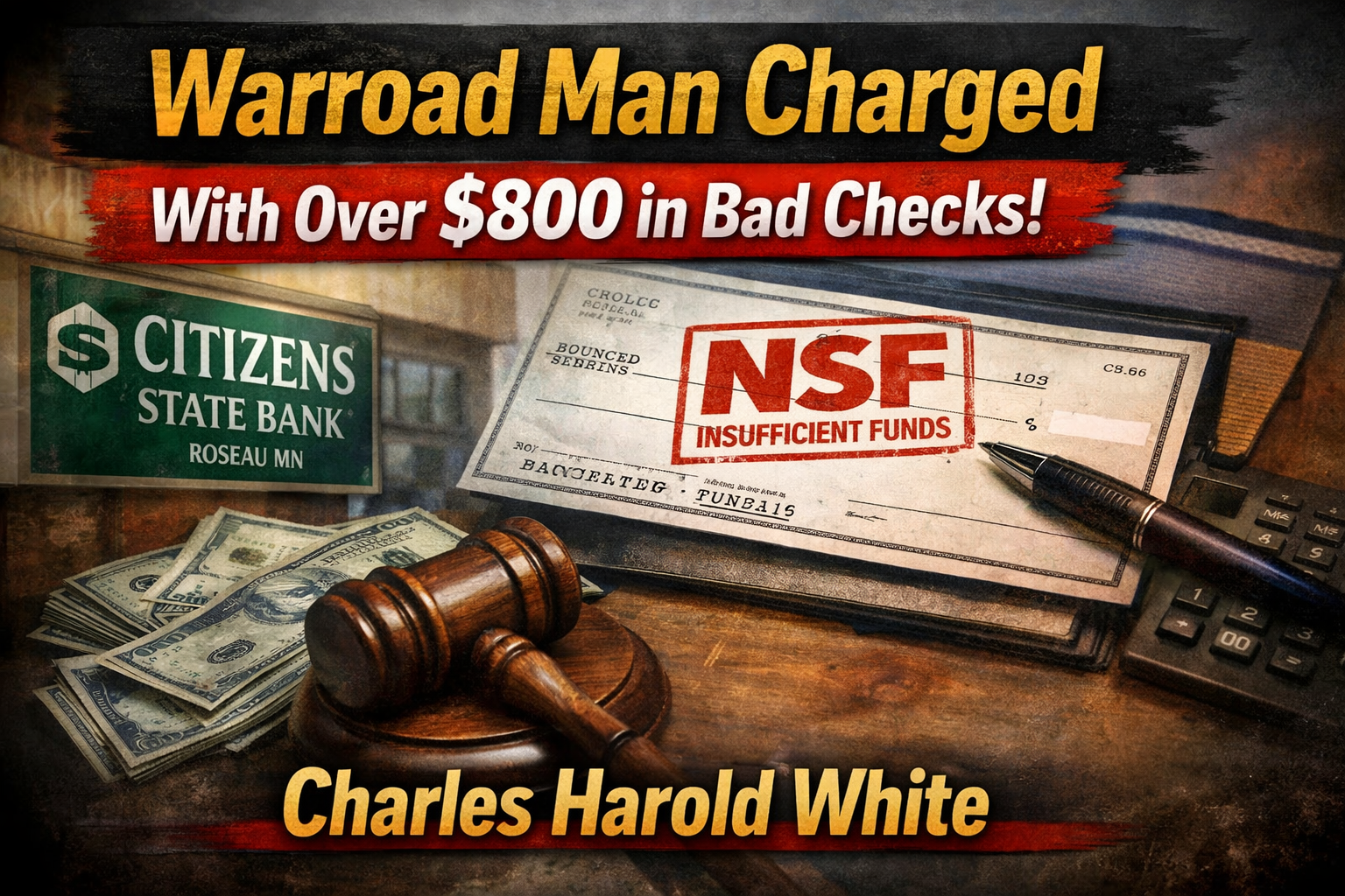 Warroad Man Charged Over $800 in Bad Checks