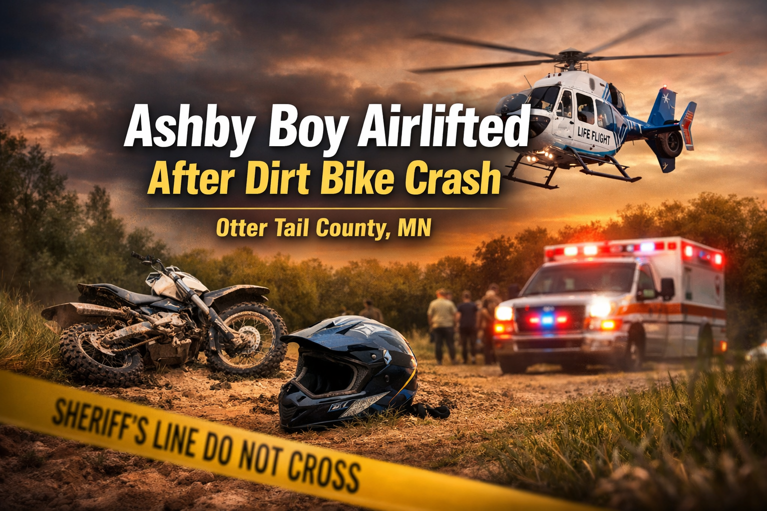 Ashby Boy Airlifted After Dirt Bike Crash