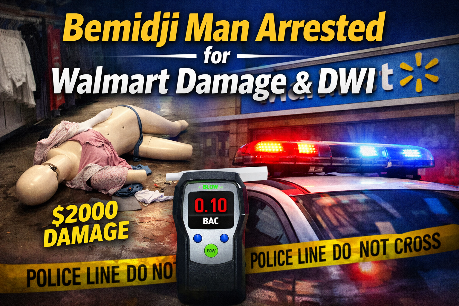 Bemidji Man Charged After Walmart Damage, DWI