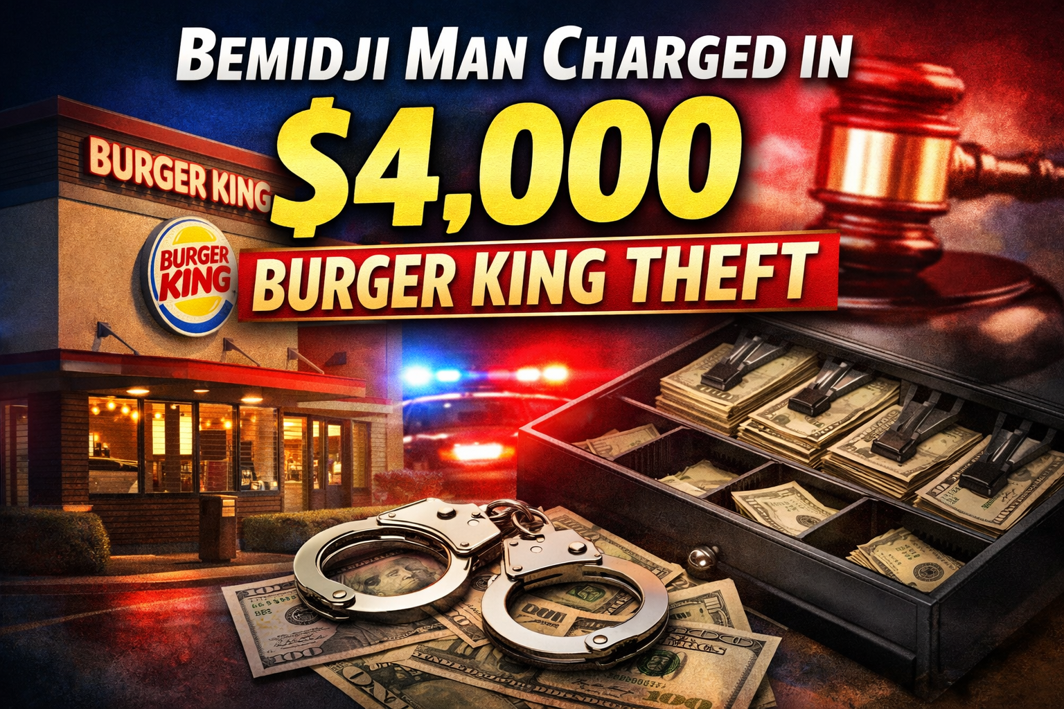 Bemidji Man Charged in $4,000 Burger King Theft