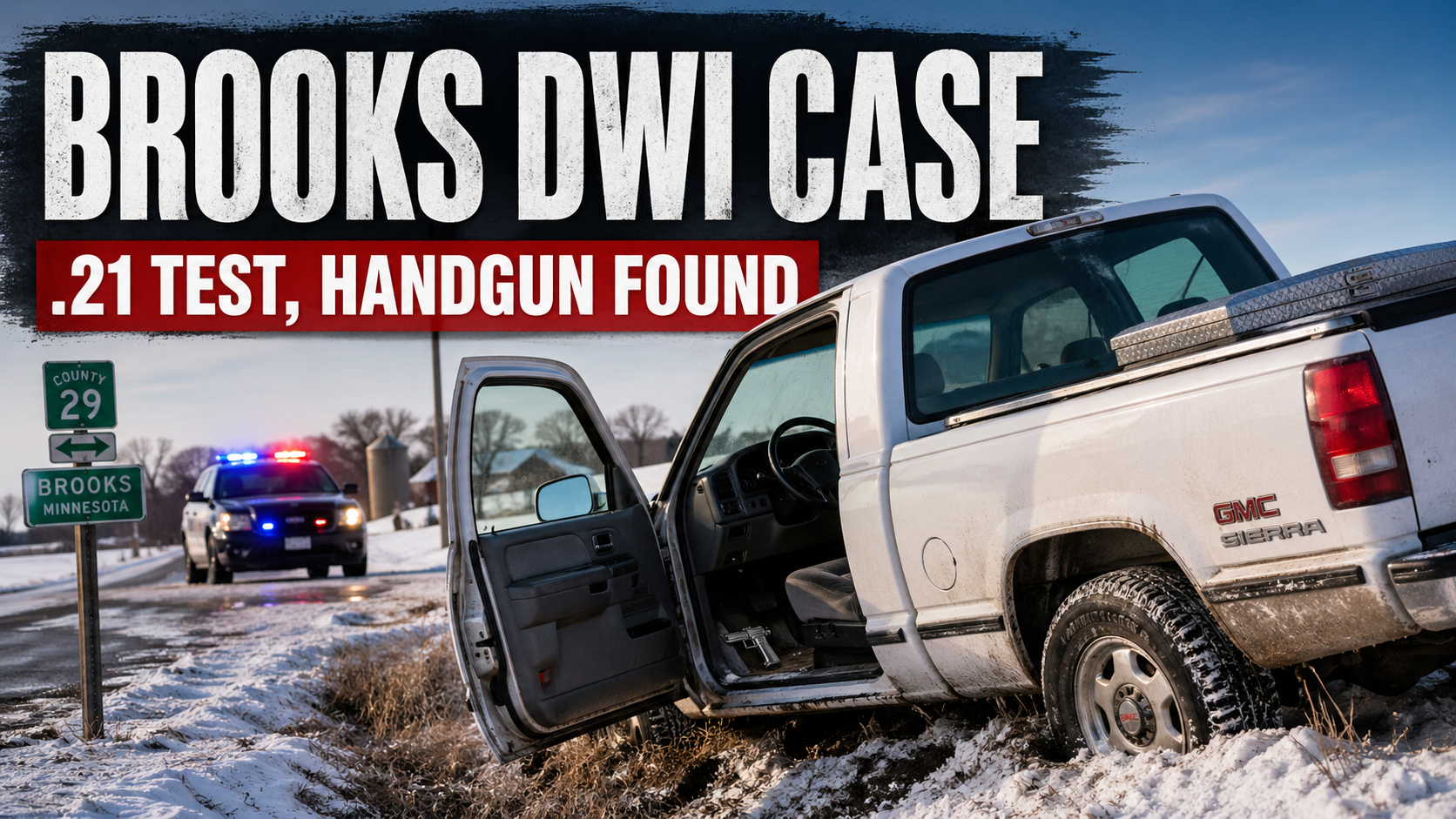Brooks DWI Case: .21 Test, Handgun Found