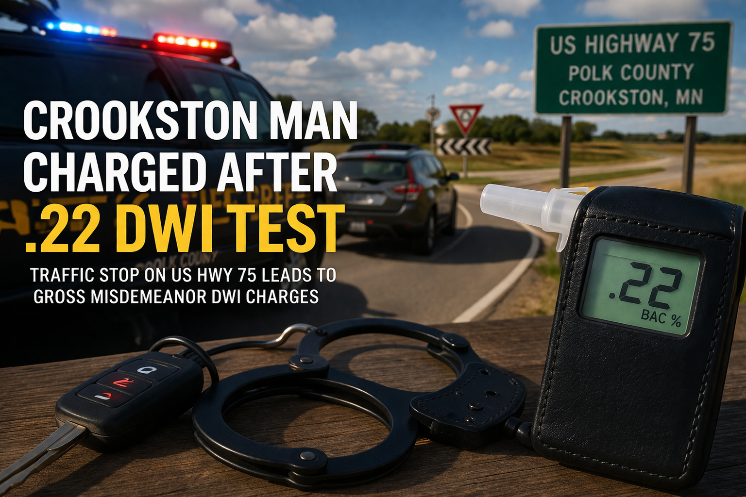 Crookston Man Charged After .22 DWI Test