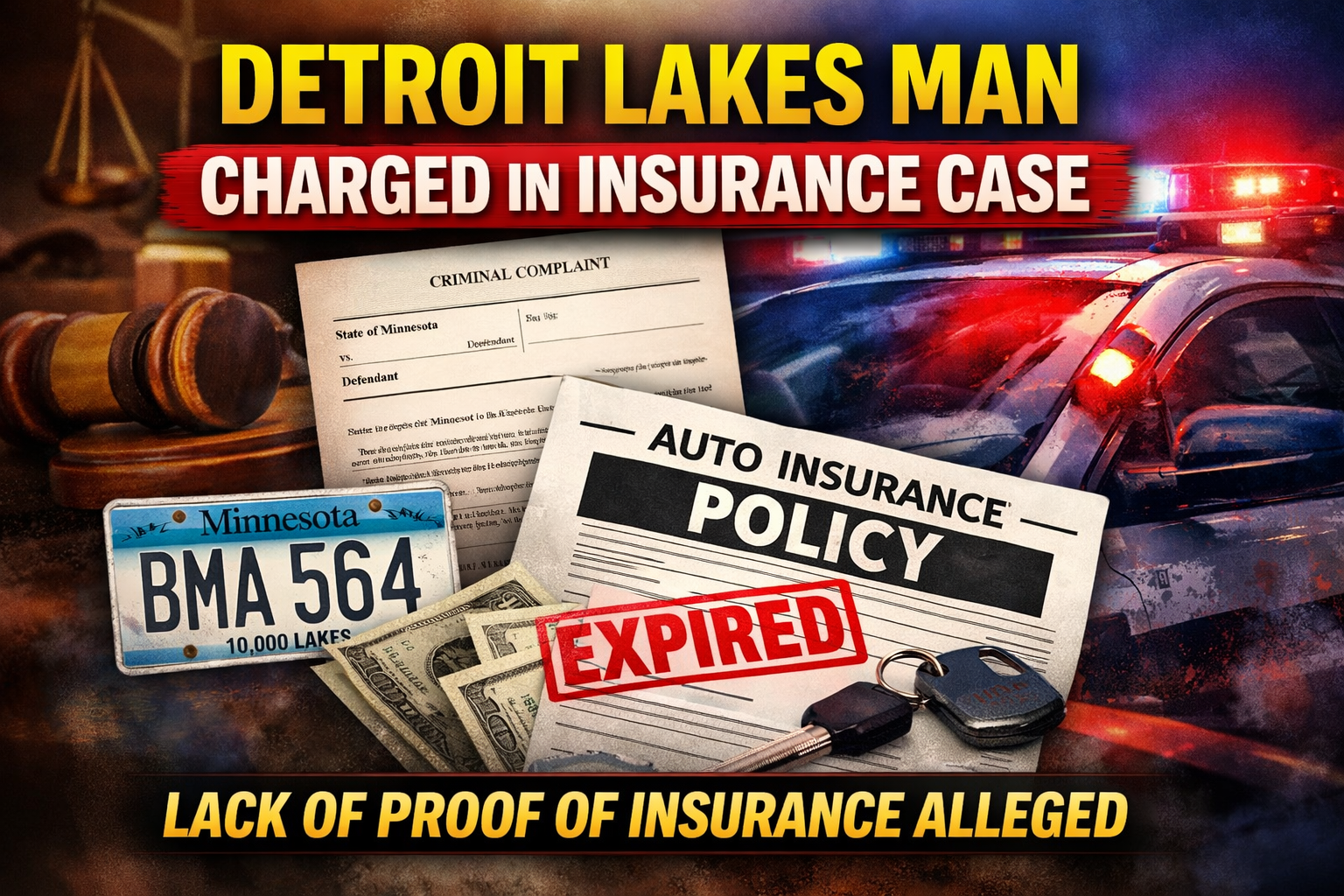 Detroit Lakes Man Charged in Insurance Case