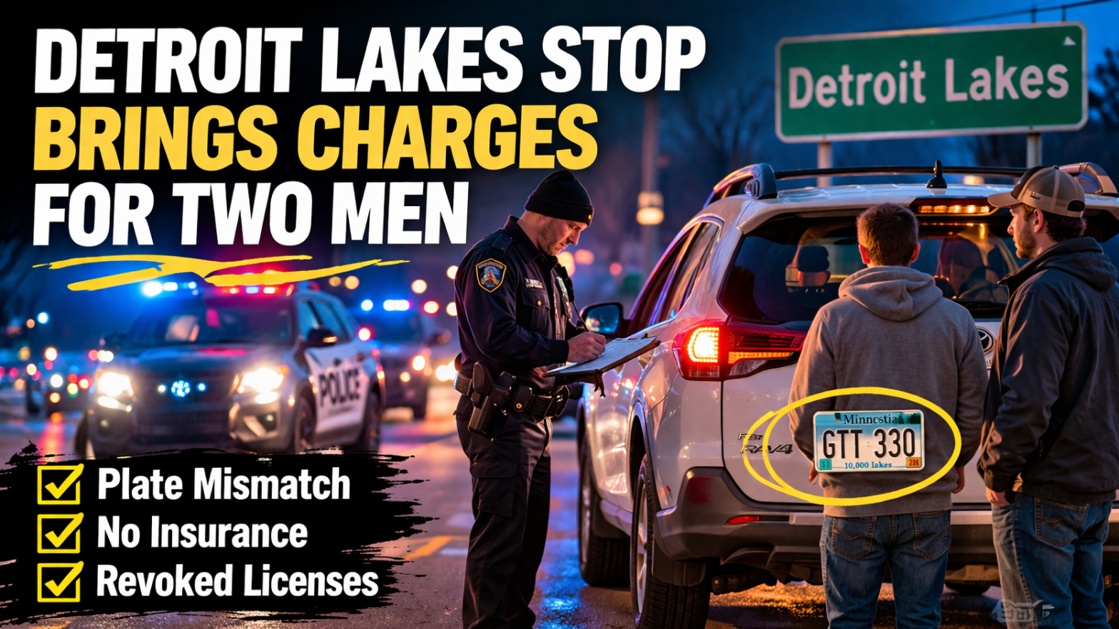 Detroit Lakes Stop Brings Charges for Two Men