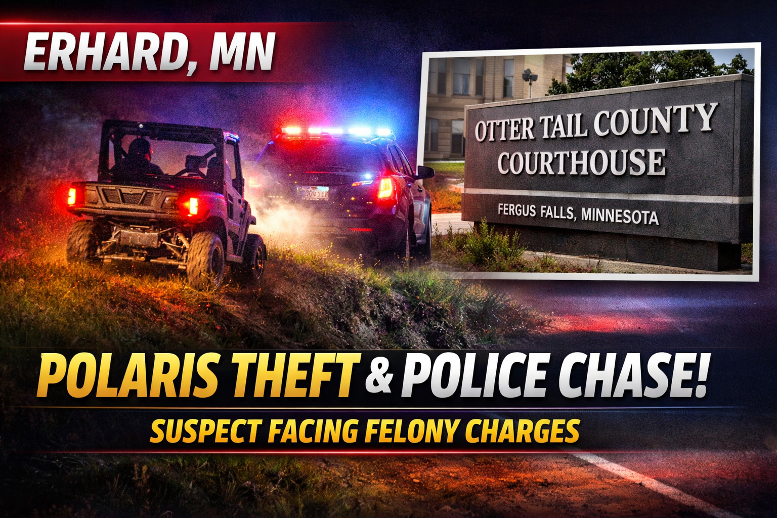 Erhard Man Charged After Polaris Chase
