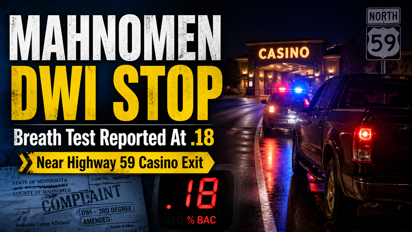 Mahnomen Man Charged After .18 BAC Stop