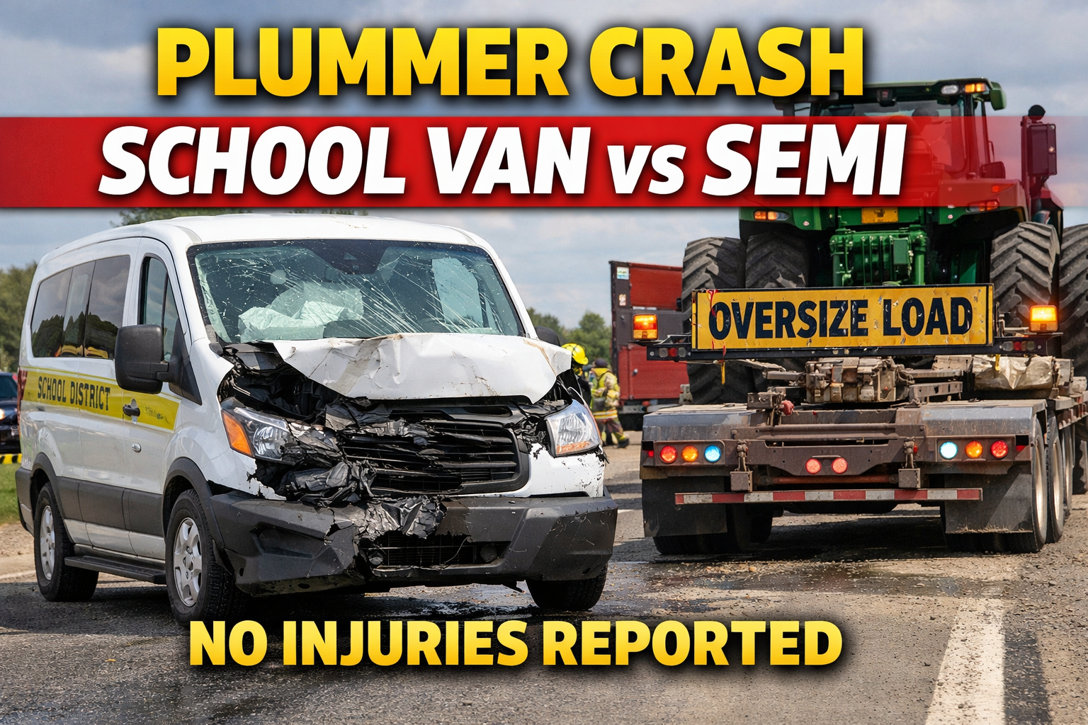 Thief River Falls School Van, Semi Crash Leaves No Injuries