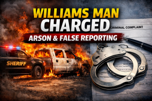 Williams Man Charged in Burned Truck Case