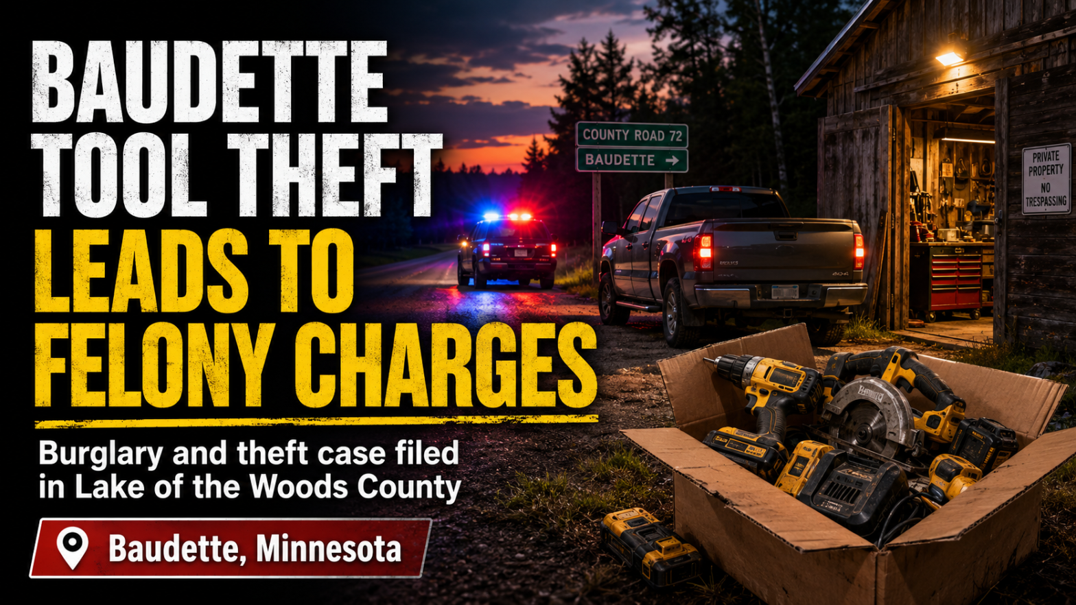 Baudette Tool Theft: Andover Man Charged